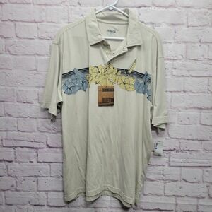 NEW VTG Hobie Tropical Polo Shirt Mens XL Suft Coastal Beach Retro Travel *FLAW